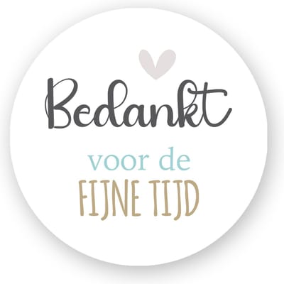25x Sluitsticker Bedankt voor de fijne tijd - Sluitstickers- Traktatiestickers Pimp Studio - Rond - 40mm - 25 stuks - Wensetiket - Afscheid - Basisschool - Uitdelen - Traktatie - Uitdeeltraktatie - Collega