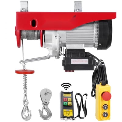 Elektrische Takel - Staalkabellier 230 V - Hefvermogen 600 kg - Hefhoogte 12 m (enkel) - Draadloze Afstandsbediening 100 m - Bedraad 4,3 m - Enkel/Dubbel Hijsen