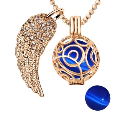 Engelenroeper 18mm Bolhouder met Ketting 90cm en Bolletje - Dames - Roségoudkleurig Cirkels - EBS18026
