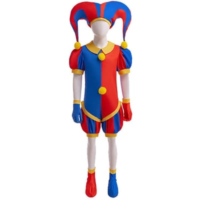 Anime The Amazing Digital Circus Pomni Cosplay Kostuum Uniform Jumpsuit Hoed Bodysuit Mens voor Volwassenen Kinderen Kostuum Cartoon Jurk 130