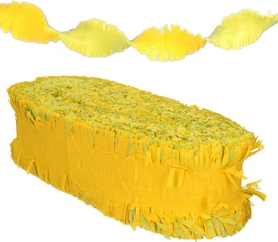Oranje artikelen Crepe slinger groen geel - 30 meter - feestdecoratie - brandvertragend