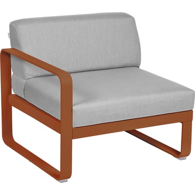 Fermob BELLEVIE Fauteuil Module links - E2 gekonfijte sinaasappel - 79 Flanelgrijs
