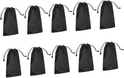Brillen Etui - Opbergzakjes - Veilig Opbergen - Met Trekkoord - 10 Stuks - Zwart