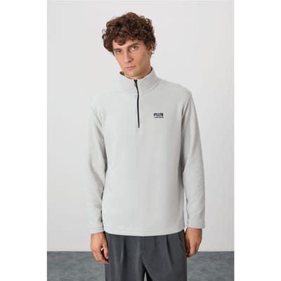Heren Pluche Halve Rits Sweatshirt