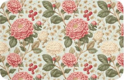 Badmat 60x40 cm - Antislip - Klassiek - Botanisch - Veelkleurig - Badmatten voor badkamer - Badkamermat - Douchemat - Badkamer mat