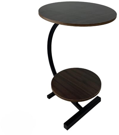 Ceruzo Bijzettafel - Dubbel Tafelblad Rond 30 en 40 cm - koffietafel -Banktafel - Sfeer Tafel -Bruin