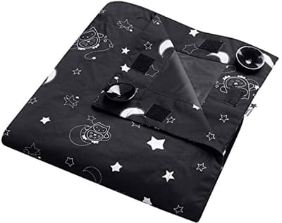 Verstelbaar draagbaar verduisteringsgordijn voor baby's met zuignappen 130 x 198 cm