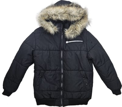Winterjas - Maat L - Heren jas met grote bontkraag (imitatiebont) gewatteerd