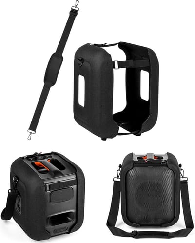 Luidspreker Beschermhoes - Draagbare Speaker Case - Muziek Luisteren Buiten - Verstelbare Schouderband - 33x28x29.5 cm - Zwart