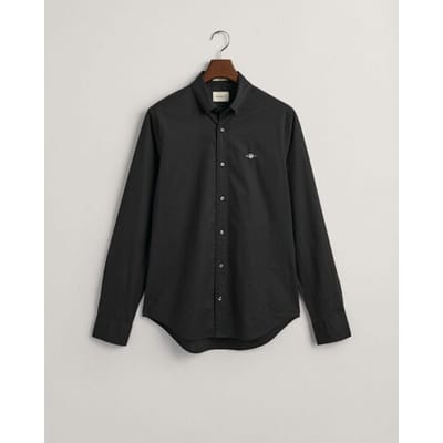 Overhemd Poplin Uni Slim Button Down Subtle GANT Shield Embroidery Zwart / male