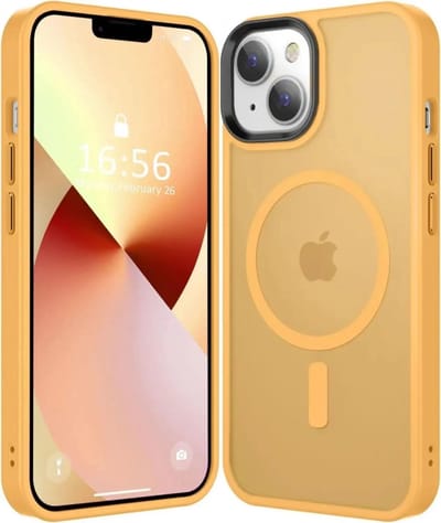 Hoesje Geschikt voor Apple iPhone 15 - Compatibel met MagSafe / Qi2 - Matte Beschermhoes - Back Cover met Magneet - Oranje