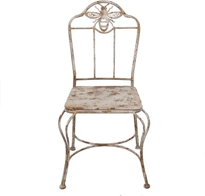 Clayre & Eef Tuinstoel 47x47x91 cm Wit Bruin Metaal