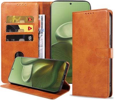 Geschikt voor Motorola Edge 60 Telefoonhoesje Kunstleer met Magnetisch lipje en Pasjeshouder Book Case met Klepje - Walletcase with Cardslot - Bruin - Smartphonica geschikt voor Motorola Edge 60