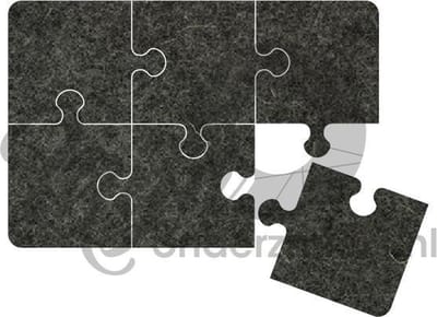 Puzzel vilt onderzetter - Gemeleerd antraciet - 6 stuks - ø 9,8 cm - Tafeldecoratie - Glas onderzetter - Cadeau - Woondecoratie - Woonkamer - Tafelbescherming Onderzetters voor glazen - Keukenbenodigdheden - Woonaccessoires Tafelaccessoires