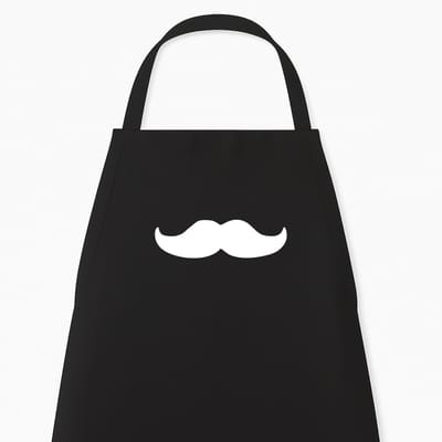 Keukenschort met Snor | Grappig Kerstcadeau & Sinterklaas | Feestdagen Schort | Zwart