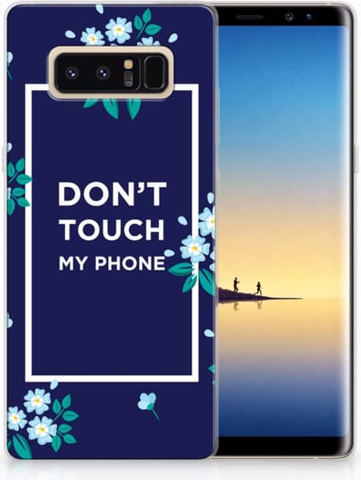 Back Cover voor Samsung Galaxy Note 8 Silicone-hoesje Flowers Blue DTMP