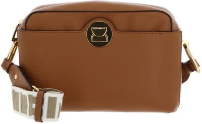 COCCINELLE Leren Schoudertas Liya Signature Crossbody Grained Leather Cuir Bruine