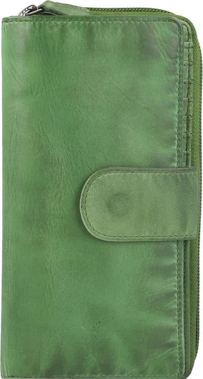 Jack Kinsky Nelson Portemonnee RFID Leer 18,5 cm - Dames - Horizontaal - grün