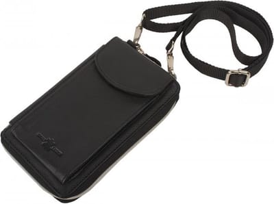 Houtkamp Leren Dames Telefoontasje Portemonnee - Leer - Zwart