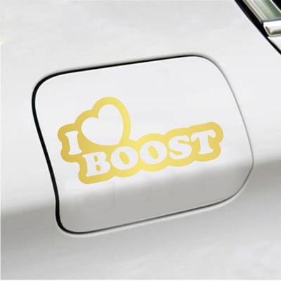 Bumpersticker - I Love Boost - 10 X 20 - Goud