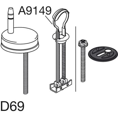 Pressalit universal flex hinge D69 with tilt anchor for toilet seat Calmo D69999