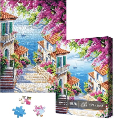 Bloemen Puzzel - Landschap Puzzel Zee Puzzel - Ontspanning Thuis - 1000 Stukjes - 70 x 50 cm - Kleurrijk