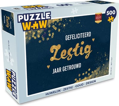 Puzzel Spreuken - Gefeliciteerd zestig jaar getrouwd - Goud - Quotes - Jubileum - Legpuzzel - Puzzel 500 stukjes