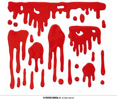 Fiestas Guirca - Raamdecoratie Gel bloed (20x20cm) - Halloween - Halloween Decoratie - Halloween Versiering