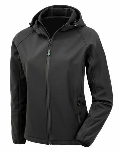 Result Women´s Recycled 3-Layer Printable Hooded Softshell Jacket RT911F - Black - XXL