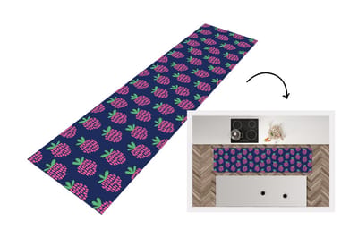 Keukenloper 200x50 cm - Keukenmat vinyl Patroon - Framboos - Retro - Keukenmatten loper - Keuken vloerkleed tapijt