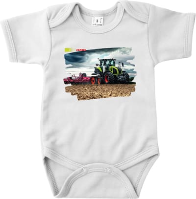 Romper met lichtgroene trekker - Wit - 56