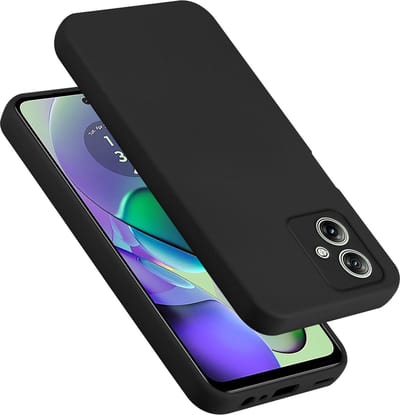 Cadorabo Hoesje geschikt voor Motorola Moto G54 in LIQUID ZWART - Beschermhoes gemaakt van flexibel TPU silicone Case Cover