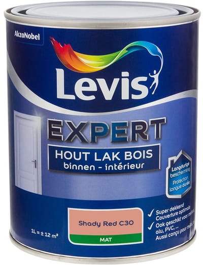 Levis - Expert Hout Lak Binnen Mat Mix - Shady Red C30 - Mengverf - 1 L