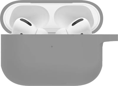 Hoesje - Geschikt voor Apple AirPods Pro 2 - met Clip - Siliconen Hoes - Silicone Case Cover - Grijs