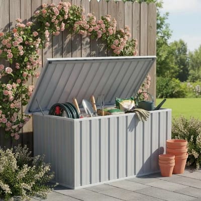 Umarko Tuinberging / Tuinkist 129x67x65 cm – Gegalvaniseerd Staal, Waterdicht & Weerbestendig met Slot