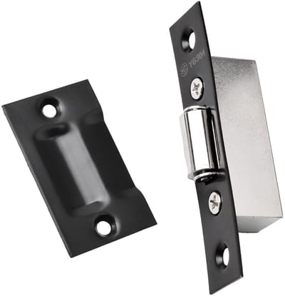 Dailygoods- Deurbal Hoogwaardig Roestvrij Staal - Deurbeslag Zwart - Kastdeur - Duurzaam - Geluidsreductie - Afmetingen 89 x 18 mm