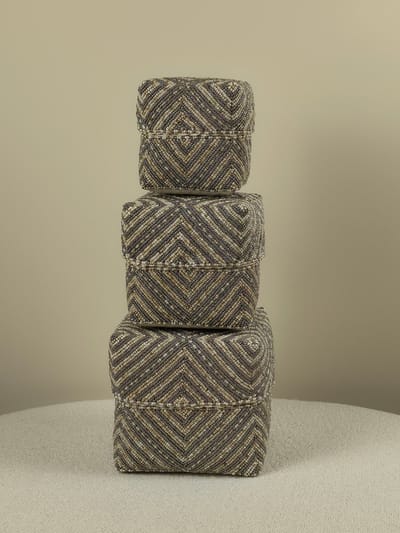 Blitzdeco - Balinese Offermanden - Bruce - Handgemaakt Kralenwerk - Beige Zilver