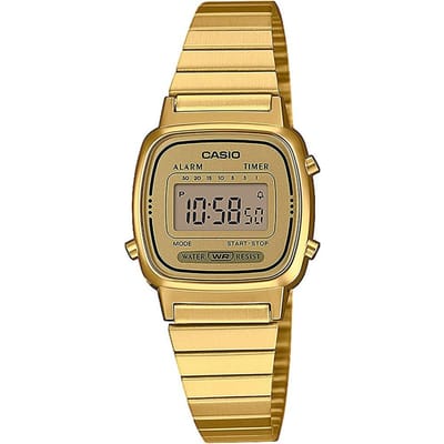 Casio Vintage Mini LA670WEGA-9EF Unisex Horloge 25 mm - Goudkleurig