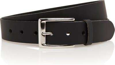 Timbelt Leren Unisex Riem - Riemstrook 3,5 cm breed - Casual Look - Echt Leer - Zwart - Riemmaat 115
