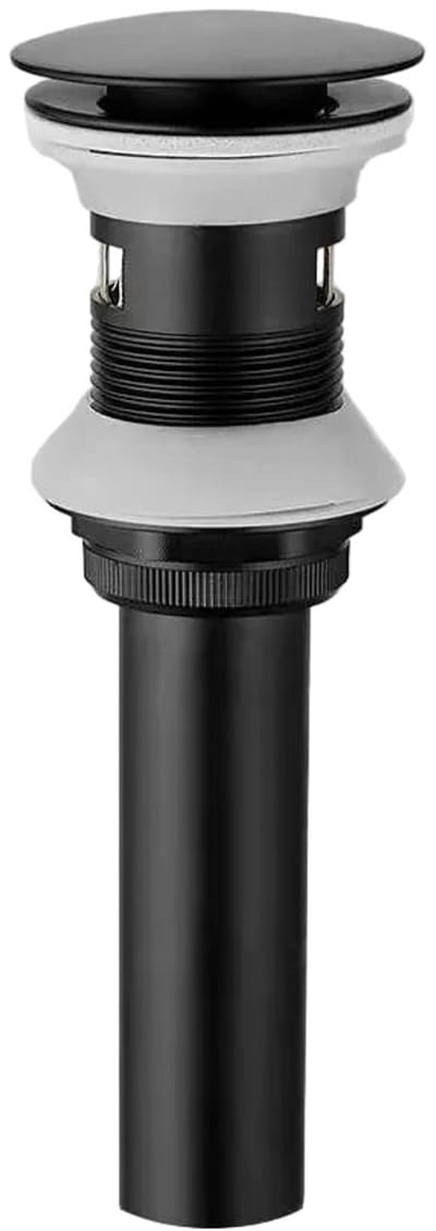 Hudor Clic-Clac Afvoer - Zwart Messing - Afvoerplug - Wastafel Afvoerstop - 100% Messing - Modern Design - Klik-Klak Systeem