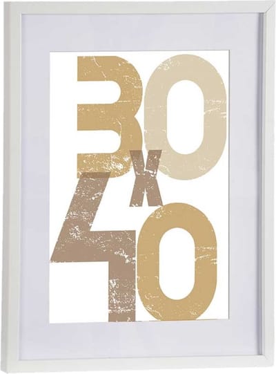 Houten fotolijst - wit - 40 x 50 cm - fotolijstje - met passe-partout - decoratie