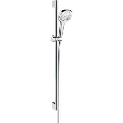 Hansgrohe Croma Select E Multi glijstangset met Croma Select E Multi handdouche EcoSmart 90cm met Isiflex`B doucheslang 160cm wit/chroom