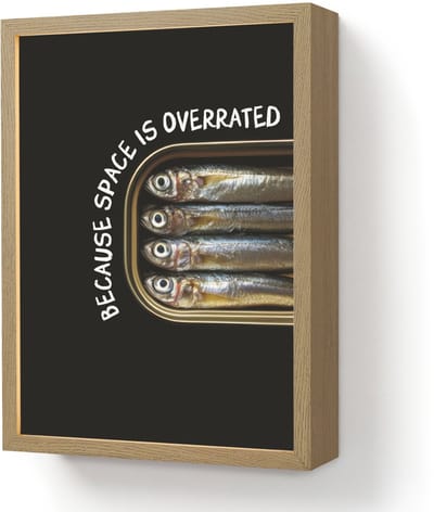 Wandlamp 30x40 cm - Oplaadbaar - Sardines - Tekst - Vis - Blik - Wandlampen binnen woonkamer - Slaapkamer lamp - Decoratieve nachtlamp - Vloerlamp draadloos