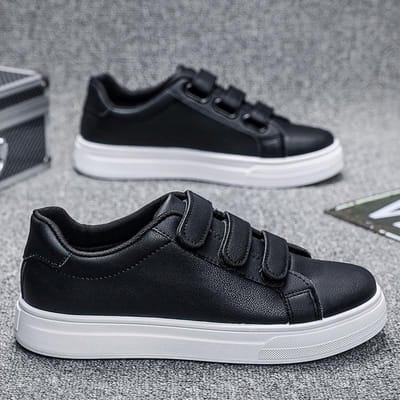 Nieuwe Lente Klittenband Herenschoenen, Kleine Witte Schoenen Heren Koreaanse Stijl Mode Trend Schoenen Veelzijdige Casual Schoenen 41 gray