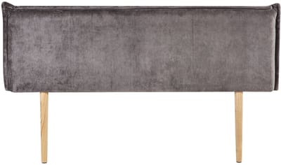 Hoofdbord OVIO 160 cm met houten poten en chenille-stof – grijs