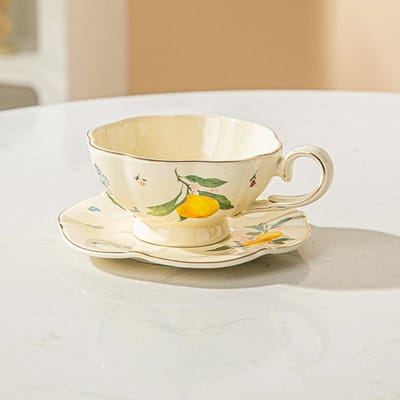 Ins Nieuw Frans Retro Bloemen Keramisch Koffiekopje Schoteltje Set High-end Afternoon Tea Kopje Pastorale Bloemen Theekopje 260