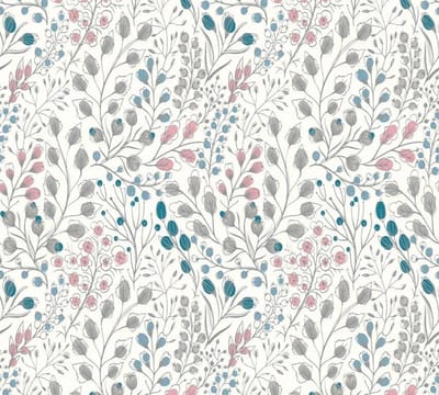 SUBTIELE BLOEMETJES BEHANG | Landelijk - wit roze blauw grijs - A.S. Création Attractive 2