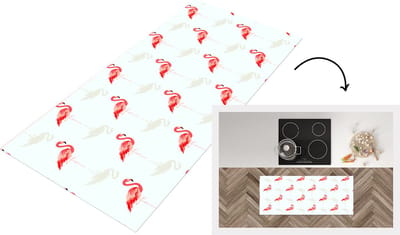 Keukenloper - Loper keuken - Flamingo - Dieren - Patronen - 120x50 cm - Keukenloper vinyl