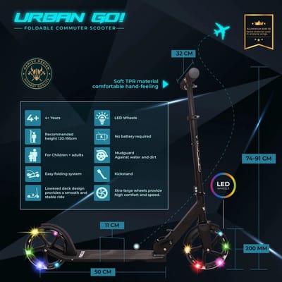 Story Urban Go Autoped Black Reflex LED