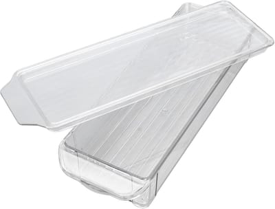 Opbergbak Transparant - Plastic Bak met Deksel - Keuken Organiseren - Voedselveilig Plastic - 30x10x5 cm - Transparant